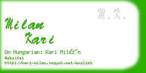 milan kari business card